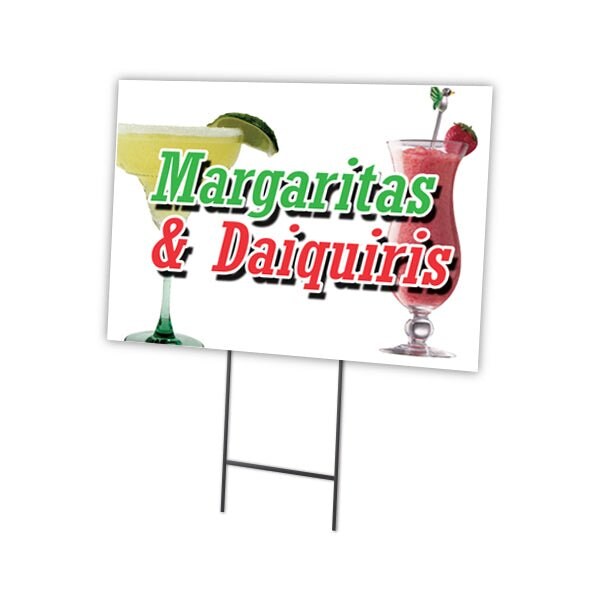 Signmission Margarita & Daiquiris Yard & Stake outdoor plastic coroplast window, C-1824 Margarita & Daiquiris C-1824 Margarita & Daiquiris - main